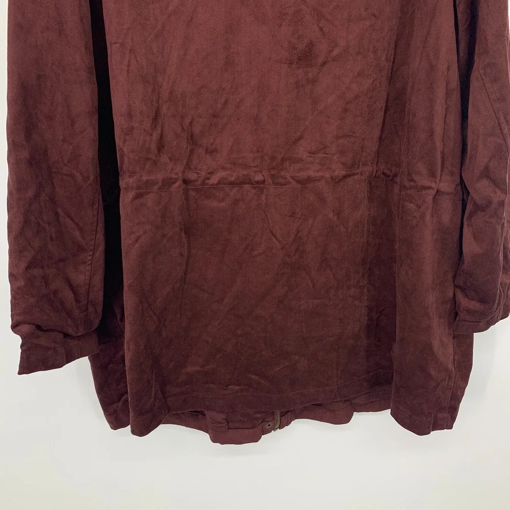 Linea Louis Dell'Olio Jacket Womens Plus 3X Zip Front Button Snap Faux Suede - Picture 10 of 10